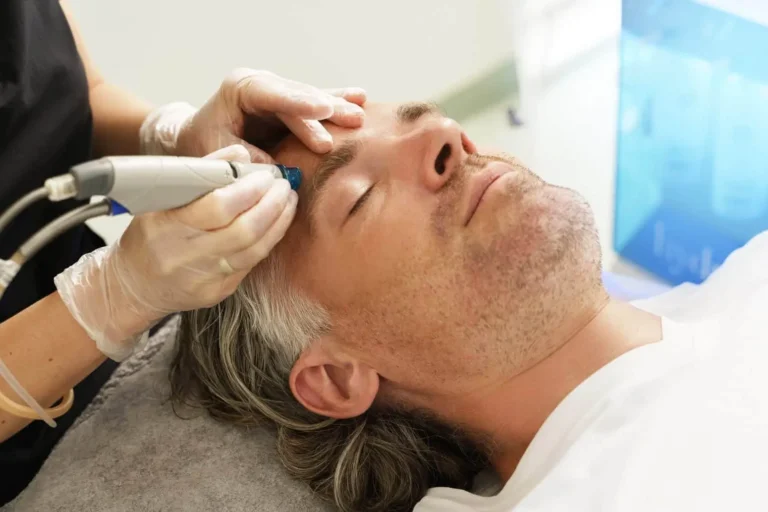 Man Receiving Hydrafacial Treatment at Embrace Wellness in Bismarck, ND