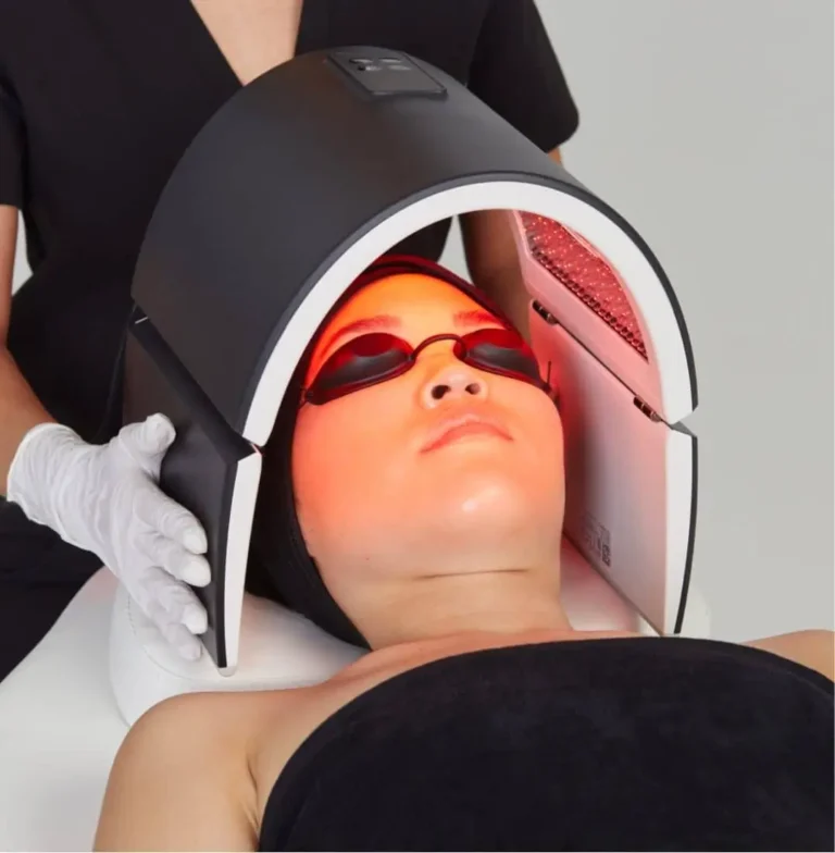 Woman Getting Light Therapy for Slimming at Embrace Wellness in Bismarck, ND