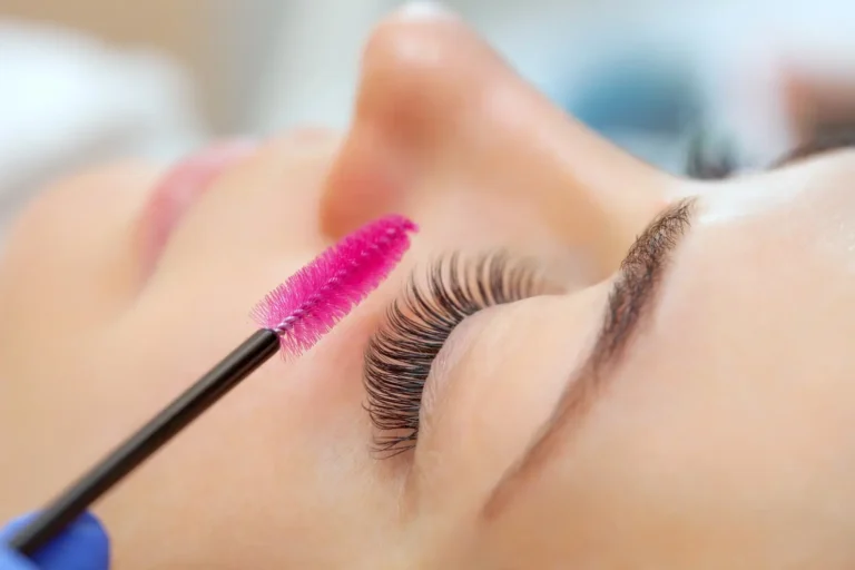 Lady getting Lash lift service at Embrace wellness in Bismarck, ND